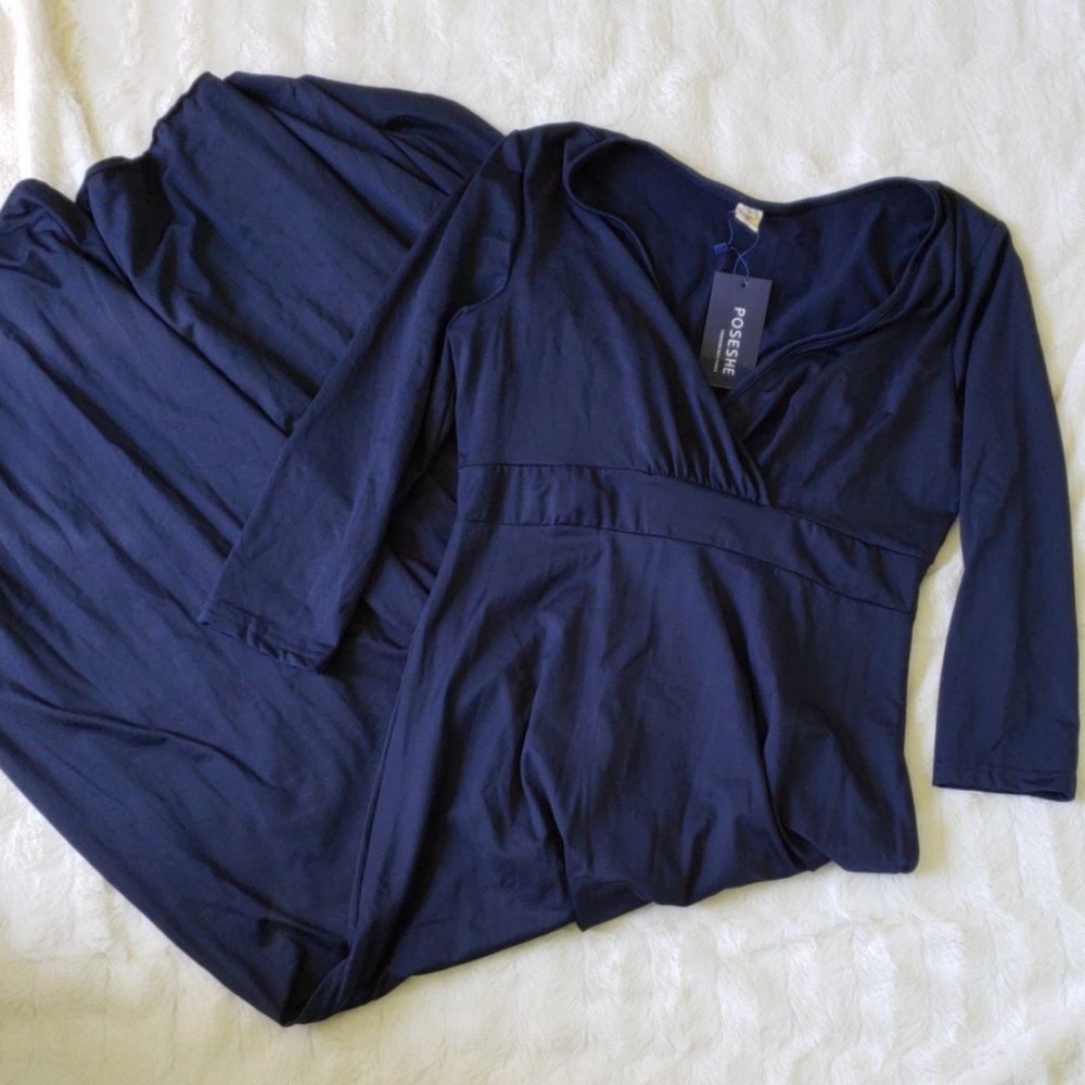 Long Sleeve Blue Dress